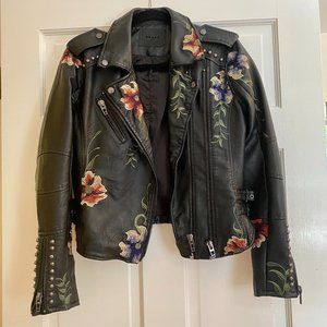 Blank NYC Embroidered Faux Leather Moto Jacket